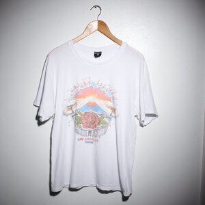 Journey Rose Bowl Shirt Womens Small White Los Angeles 1982 Concert  Band…